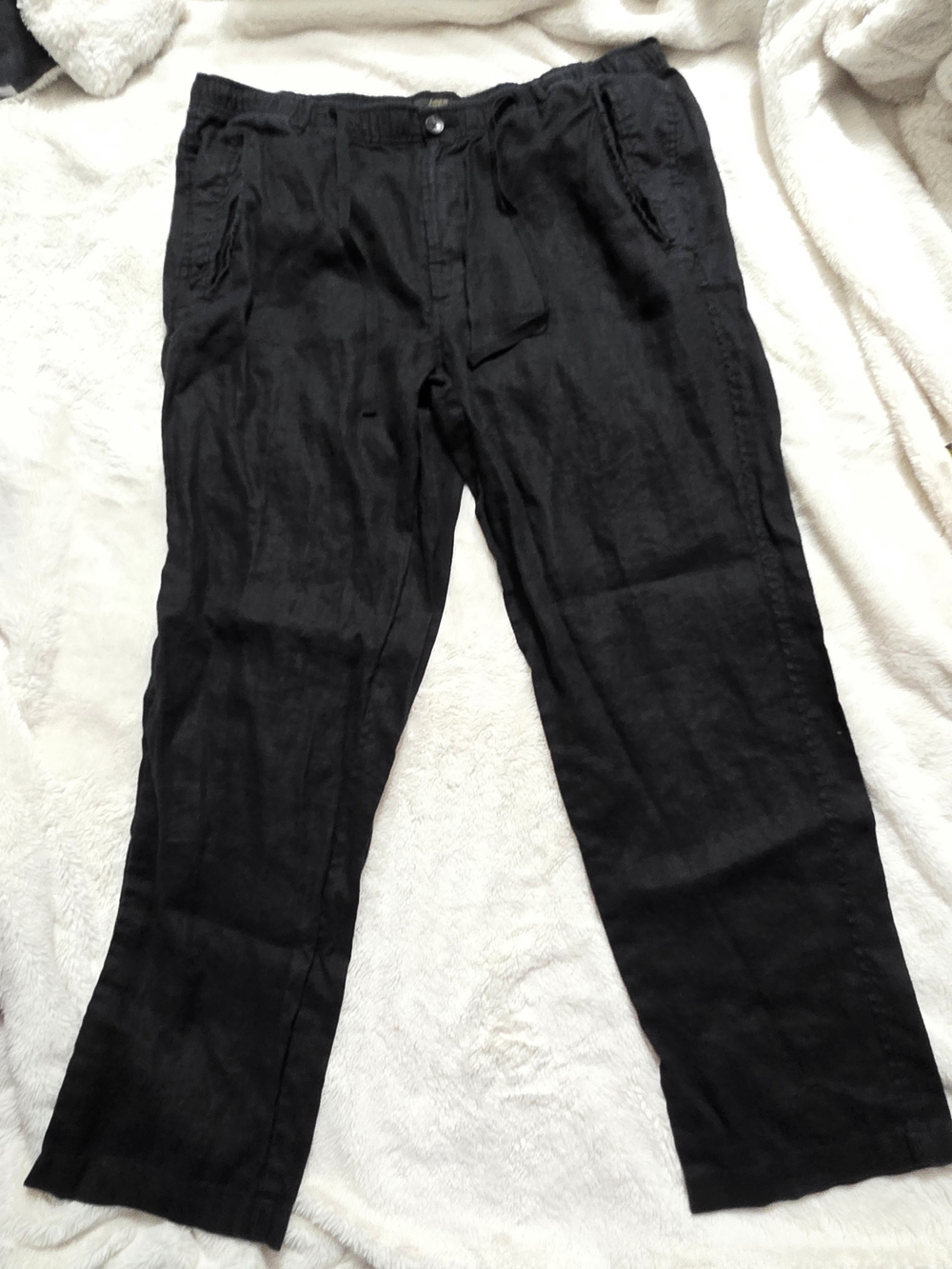 Club Room Black Linen-Blend Casual Chinos